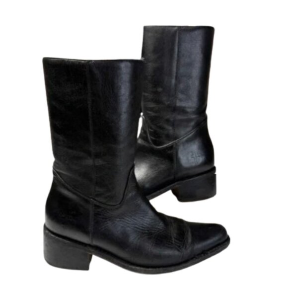 FRYE inside Zip Leather Pointed Toe Heeled Boots 8 women’s - Picture 1 of 9